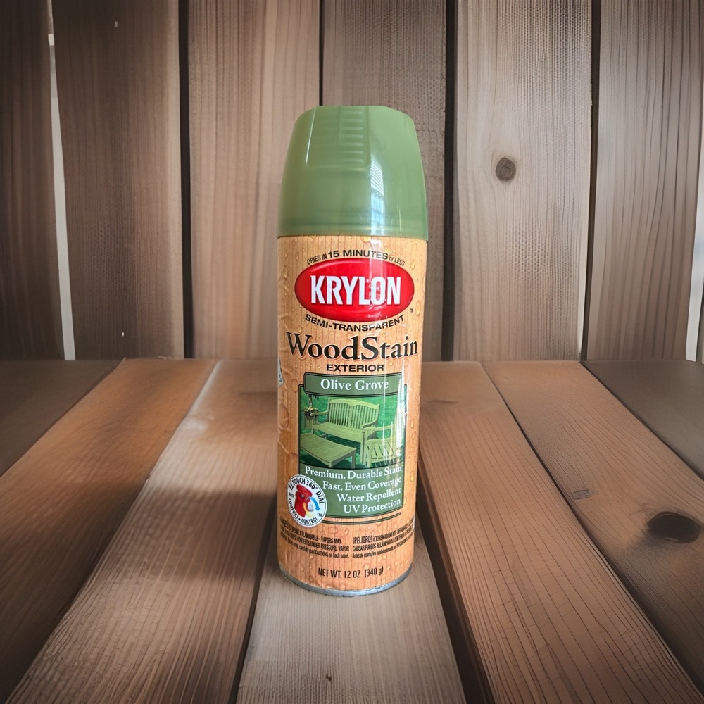 NEW Krylon Exterior Wood Stain Exterior Olive Grove Spray Stain